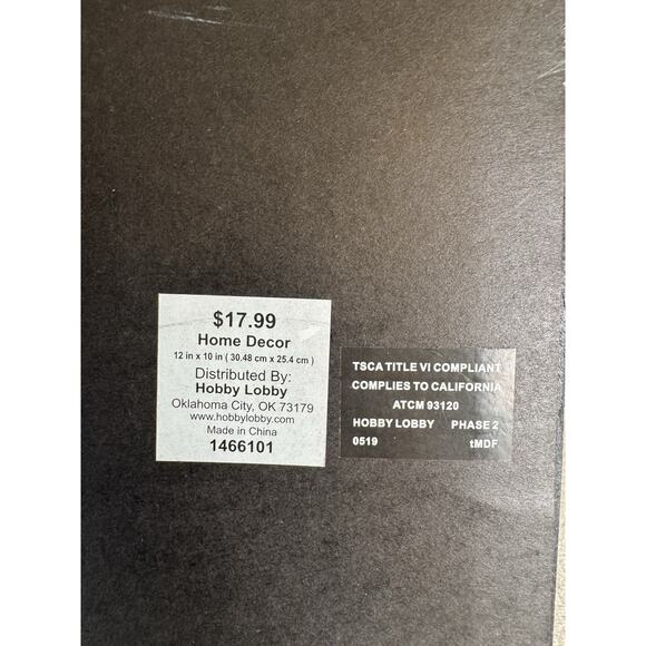 Hobby Lobby Framed Wall Sign Plaque “Let’s Stay Home” Black White Farmhouse 12” - Picture 4 of 8